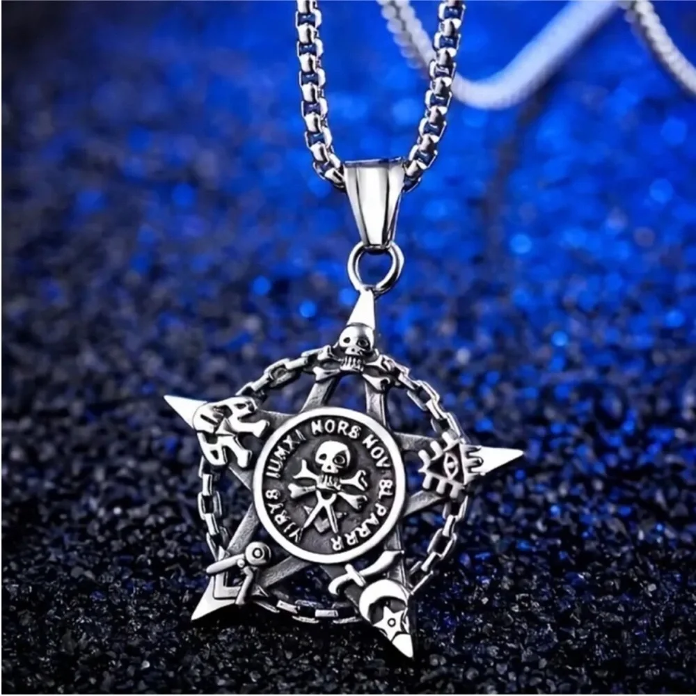 Japanese AnimeCore One Piece Pirate Skull Pendant Necklace Gothic Grunge Punk